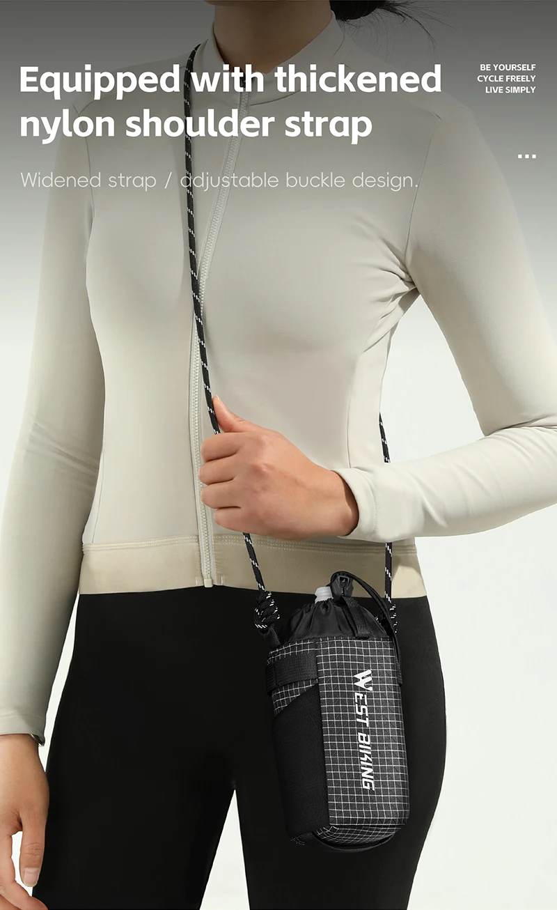 WEST BIKING Isolierte Wasserflaschentasche Schnellverschluss-Fahrradtasche mit Netztasche für Rennrad, Cityrad, Faltrad, Fahrradzubehör – Detail 10