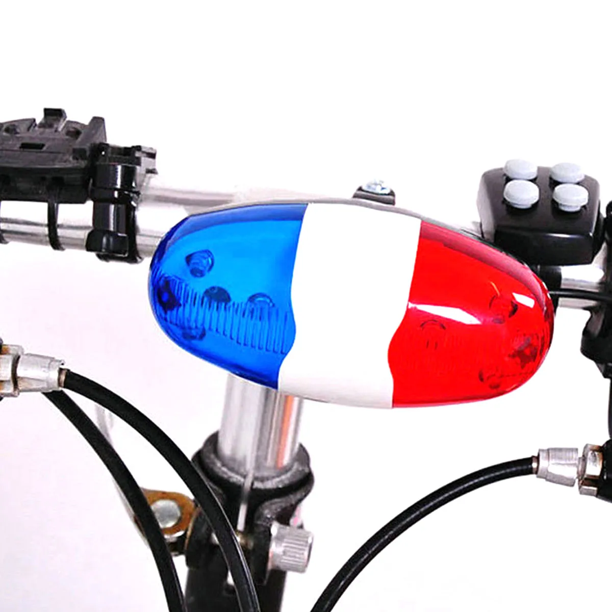 Campanello per bicicletta 6 LED 4 toni corno per bicicletta LED avvertimento bici luce della polizia corno elettrico sirena bambino bambini bici Scooter lampada da ciclismo 18 Campanello per bicicletta 6 LED 4 toni corno per bicicletta LED avvertimento bici luce della polizia corno elettrico sirena bambino bambini bici Scooter lampada da ciclismo 18