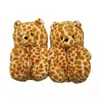 Cute Teddy Bear Plush Winter Slippers Wrapped in Heels Fun Indoor Floor Shoes Women's Gift Warm and Soft Cartoon Plush Animal Sl 5