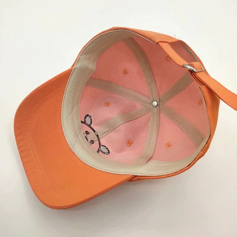 1Pc Children Solid Color Baseball Cap Baby Sun Hats Kids Cotton Breathable Hat Boys Girls Adjustable Caps Cute Bear Embroidered 3