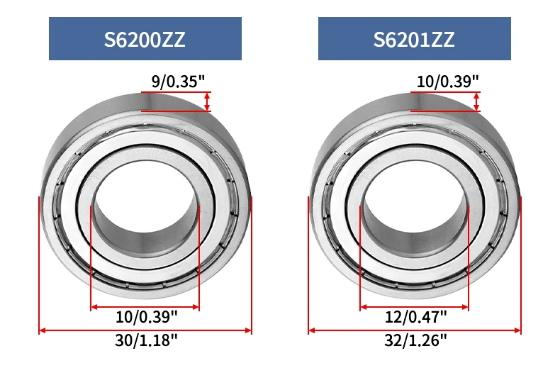 Rillenkugellager aus Edelstahl S624-629ZZ S604-609ZZ S6200-6210ZZ SS6200-6208ZZ Rollenkugellager – Detail 14