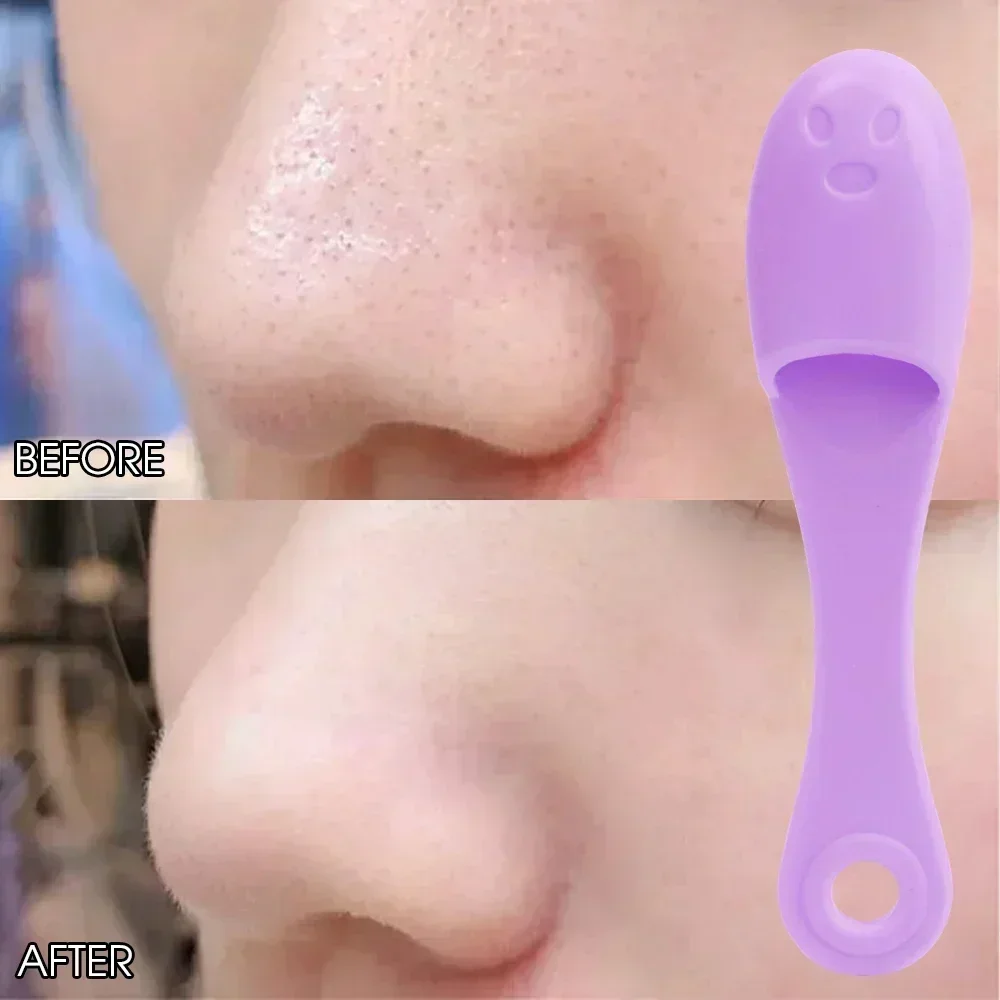 facial cleansing brush acne and blackhead removal tools facial cleanser massager 2PCS Silicone Nose Brush Facial Pore Cleaner Portable Blackhead Double-sided Massage Brushes Cleaning Tool Facial Nasal Scrub