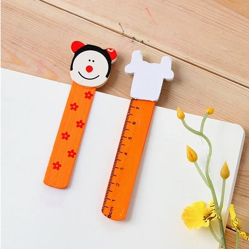 Cute Cartoon Animal Bookmark with Scale Wood Bookmarks Kawaii Stationery Zakka School Supplie Papelaria Kids Gift 4pcs/lot