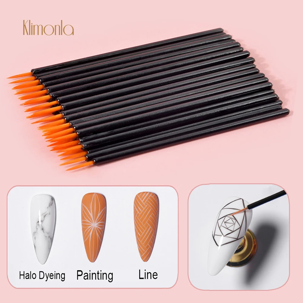 

50Pcs/Bag Nail Art Pen French Line Stripe Grid Design Nail Pen Set 3D Tips DIY Acrylic UV Gel Drawing Tools Nails Accesories