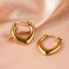 French Heart-shaped Stainless Steel Earrings, Non Fading Women's Gold Color Metal Earrings Jewelry Accessories 6