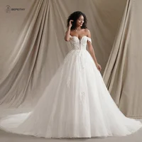 BEPEITHY Customized Sweetheart Glitter Princess Wedding Dresses For Women 2024 Off Shoulder Ivory Bride Sleeveless Bridal Gown 1