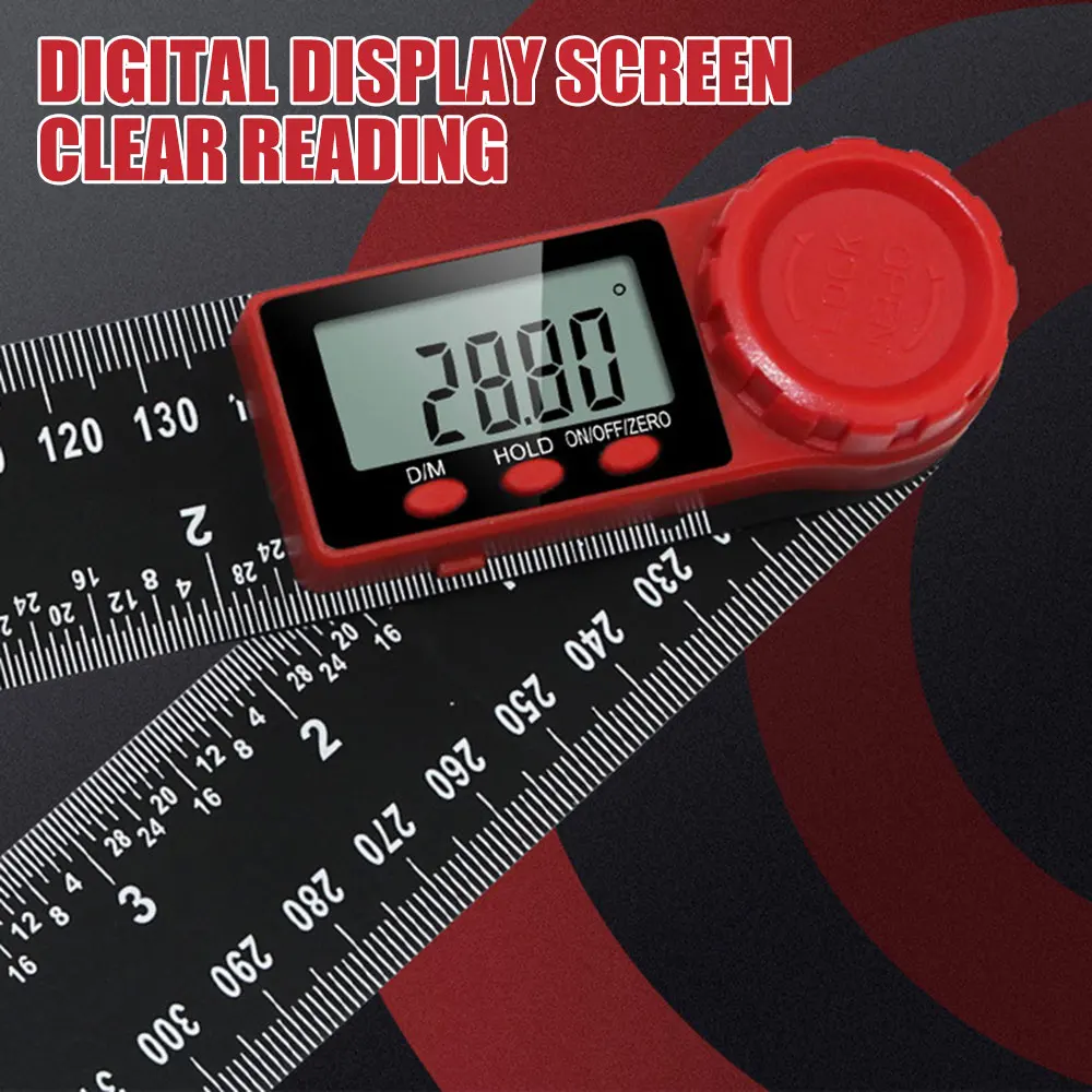 Description Picture 3 of itemProtractors Digital Display Angle Level Ruler Goniometer Angle Finder Inclinometer 200mm 300mm Measuring Gauging Carpenter Tools