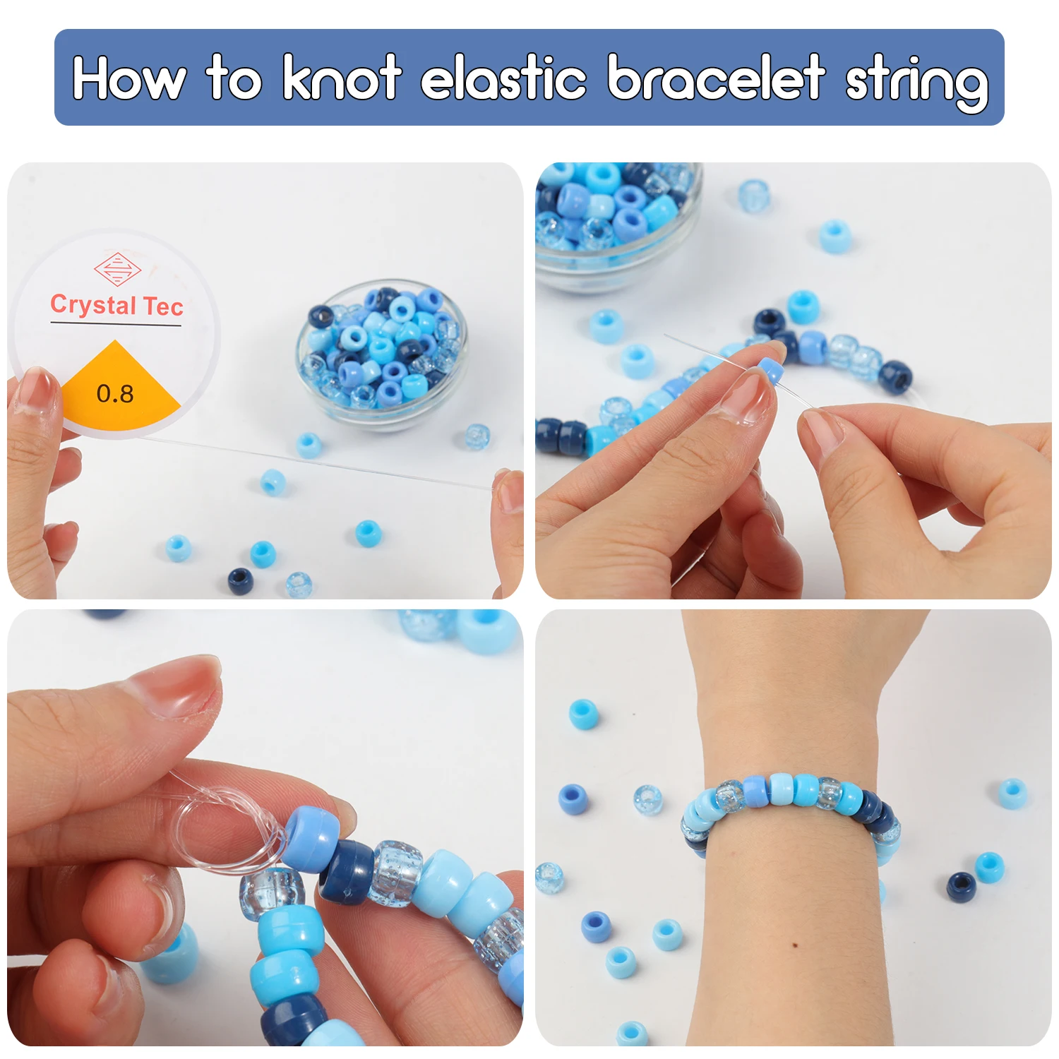 Pony Beads 1200pcs Blue Color Acrylic Flat Round Spacer Beads Jewelry Make Bracelets Necklace Accessory Christmas Gift Wholesale