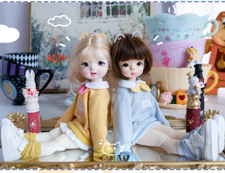 1/6Bjd Doll Clothes Cute Cat Hooded Sweater Jacket Casual Doll Coat Accessories For Large 1/6, Yosd, 30cm Bjd Sd Dd Doll
