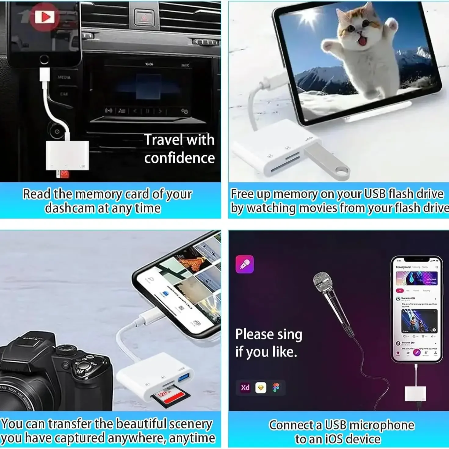 USB C 3 in 1 Adapter TF CF SD Memory Card Reader Writer Compact Flash USB-C For IPad Pro Huawei USB Type-C Adapter