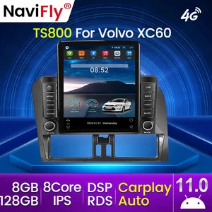 8G+128G Android 11 Car Radio Audio Multimedia Player Tesla Style Carplay Auto 2 DIN For Volvo XC60 2009-2017 GPS Navigation BT