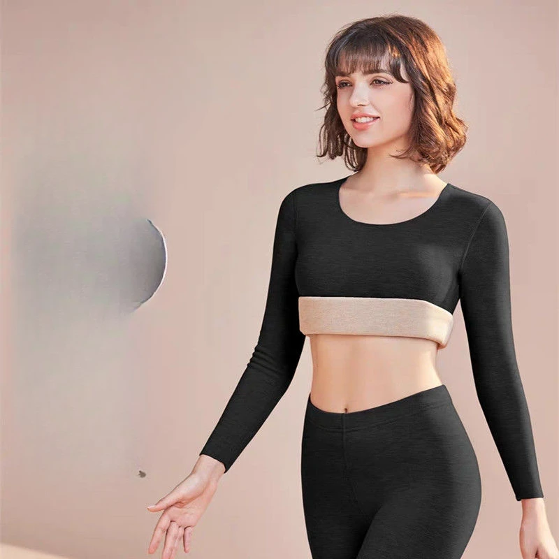 Winter Women's New Thermal Underwear Lingerie Set Female Long Sleeve Tops Warm Pants Leggings Ladies 2 Piece Sets H634