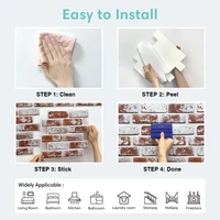10pcs 3D อิฐสติ๊กเกอร์ติดผนัง Self-กาว Faux อิฐผนัง,Matt,กันน้ํา,30x30 ซม.,ห้องนั่งเล่นห้องนอน Wall Decor 6