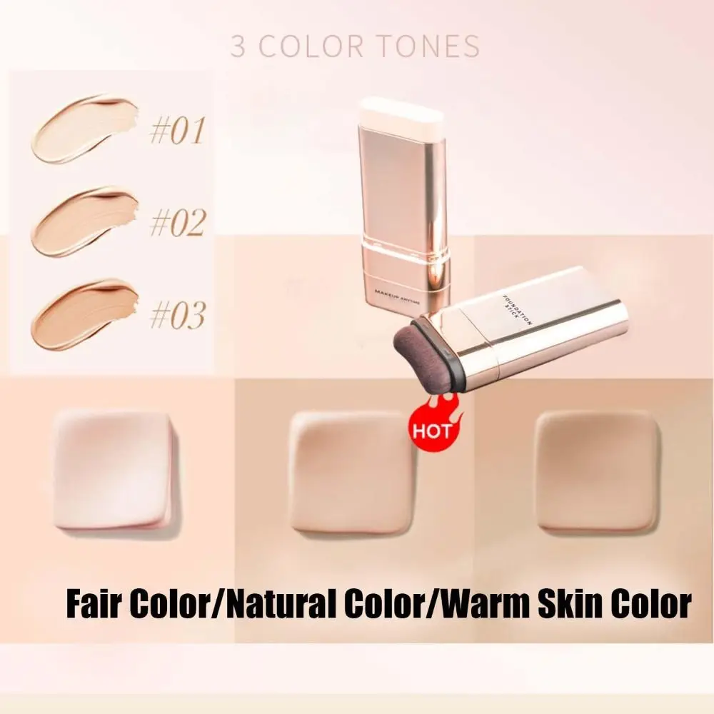 2 In 1 Matte Foundation Stick Velvet Hydrating High Coverage Cream Foundation Flawless Makeup Highly Malleable makeup cosmetics,makeup cream,stick foundation