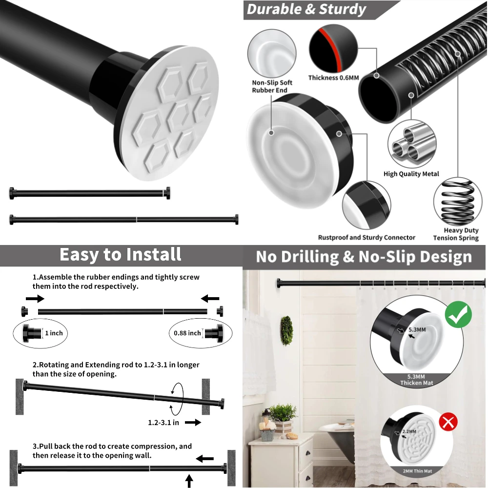 Multifunctional Spring Loaded Extendable Rod 5