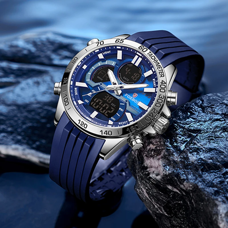 LIGE 2023 Men's Watch Luxury Brand Men Military Sports Watches Quartz Digital Analog Dual Display Waterproof Wrist watch For Men