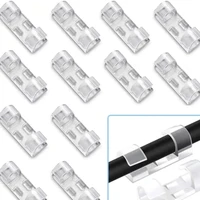 100/20pcs สายคลิปโปร่งใส Self-Adhesive การจัดการสายไฟสําหรับ Home Desk Office KITCHEN Wire CLAMP Manager 1