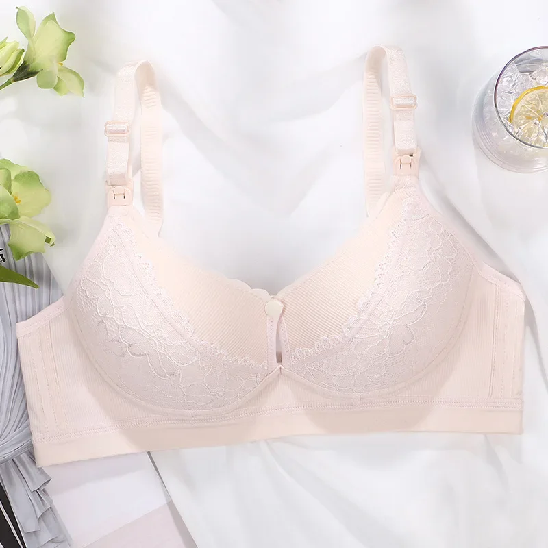 Lace Breathable Maternity Breastfeeding Bra Pregnancy Gathering Anti Sagging No Steel Ring and No Trace Maternity Underwear 3