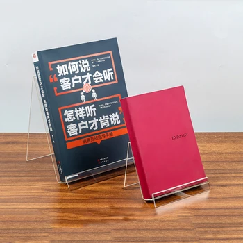 1Pc Book Display Stand Desktop Book Holder Transparent Acrylic Book Shelf Vertical Book Textbook Display Stand Transparent tanie i dobre opinie CN (pochodzenie)
