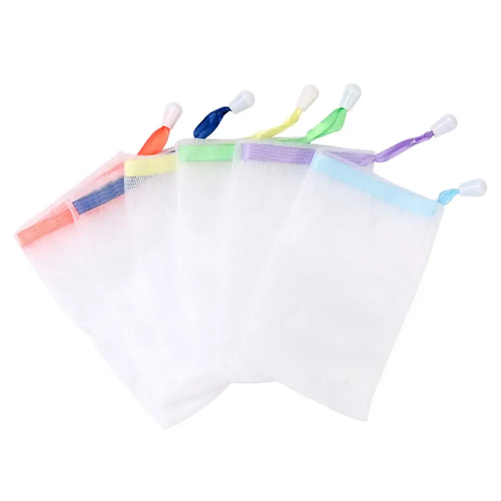 1PC Hangable Soap Bags Bath Shower Gel Facial Cleanser Foaming Mesh Bags Cleaning Tools Body Soap Cleanser Bubble Net Bags