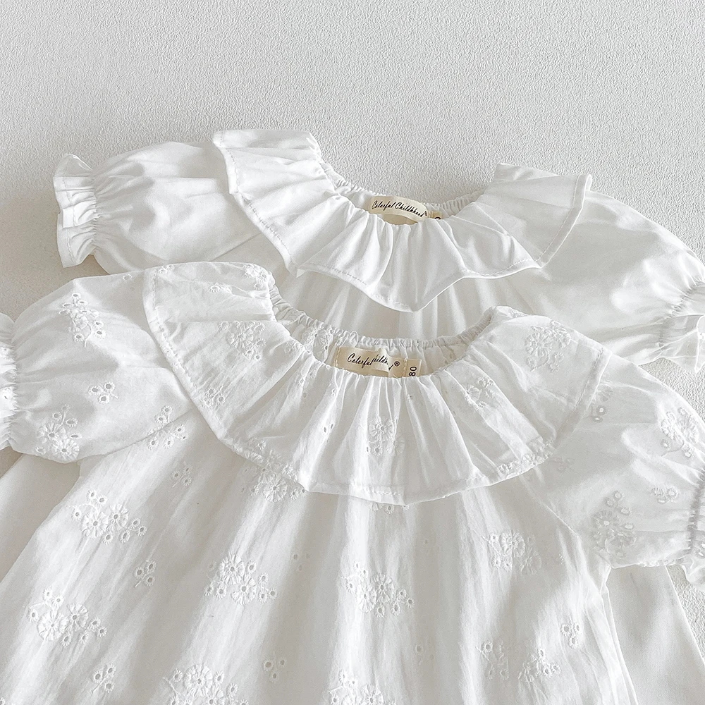 รูปสินค้า เสื้อคอตตอนแขนสั้นระบาย ใส่สบายสำหรับฤดูร้อน