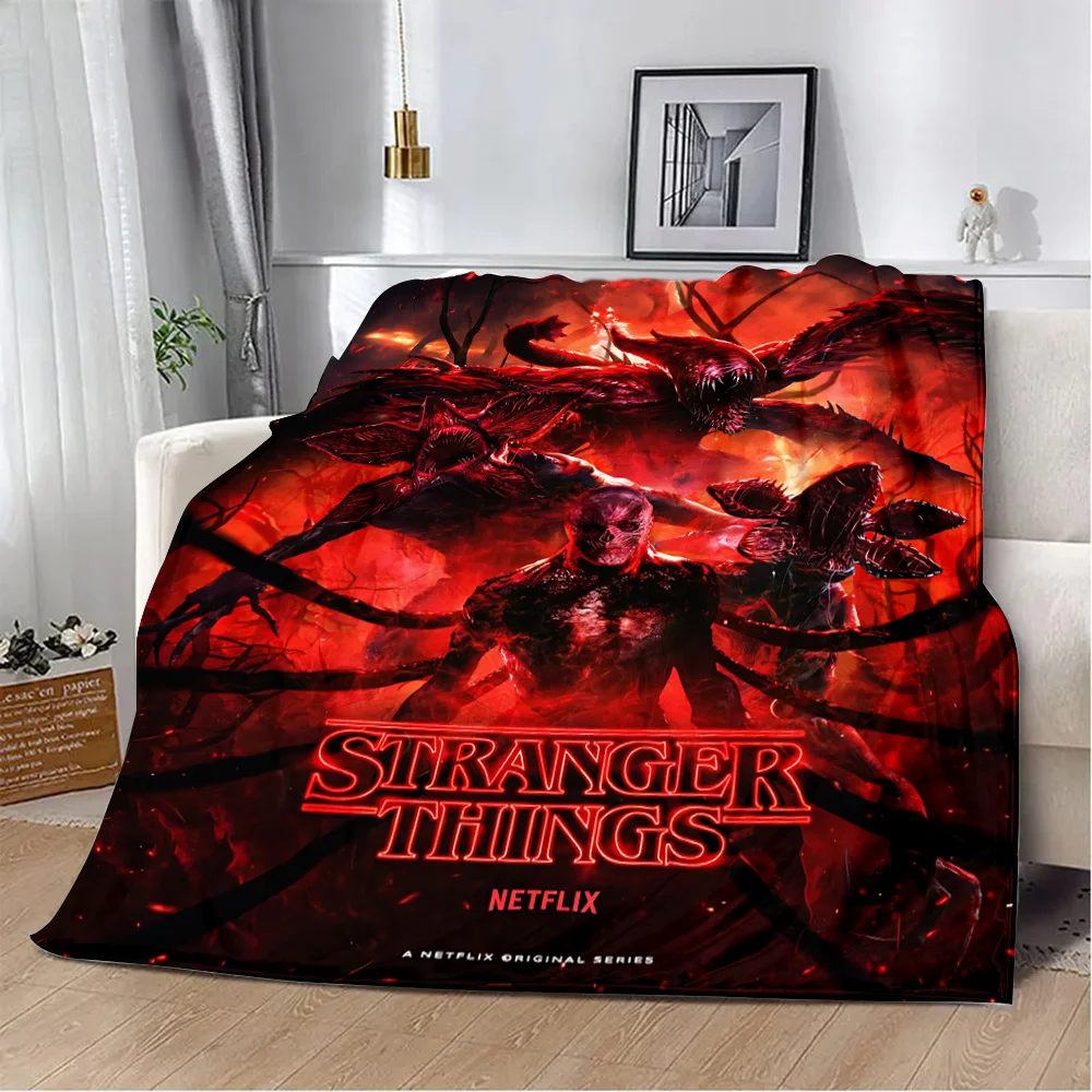 Printed Blanket S-StrangerS  T-ThingsS Logo Picnic Blankets Warm Blanket Soft and Comfortable Blanket Home Travel Birthday Gift 4