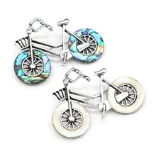 

Wholesale5PCS Natural Shell Abalone White Bicycle Pendant For Jewelry Making DIY Necklace Earrings Accessories Charms Gift Party