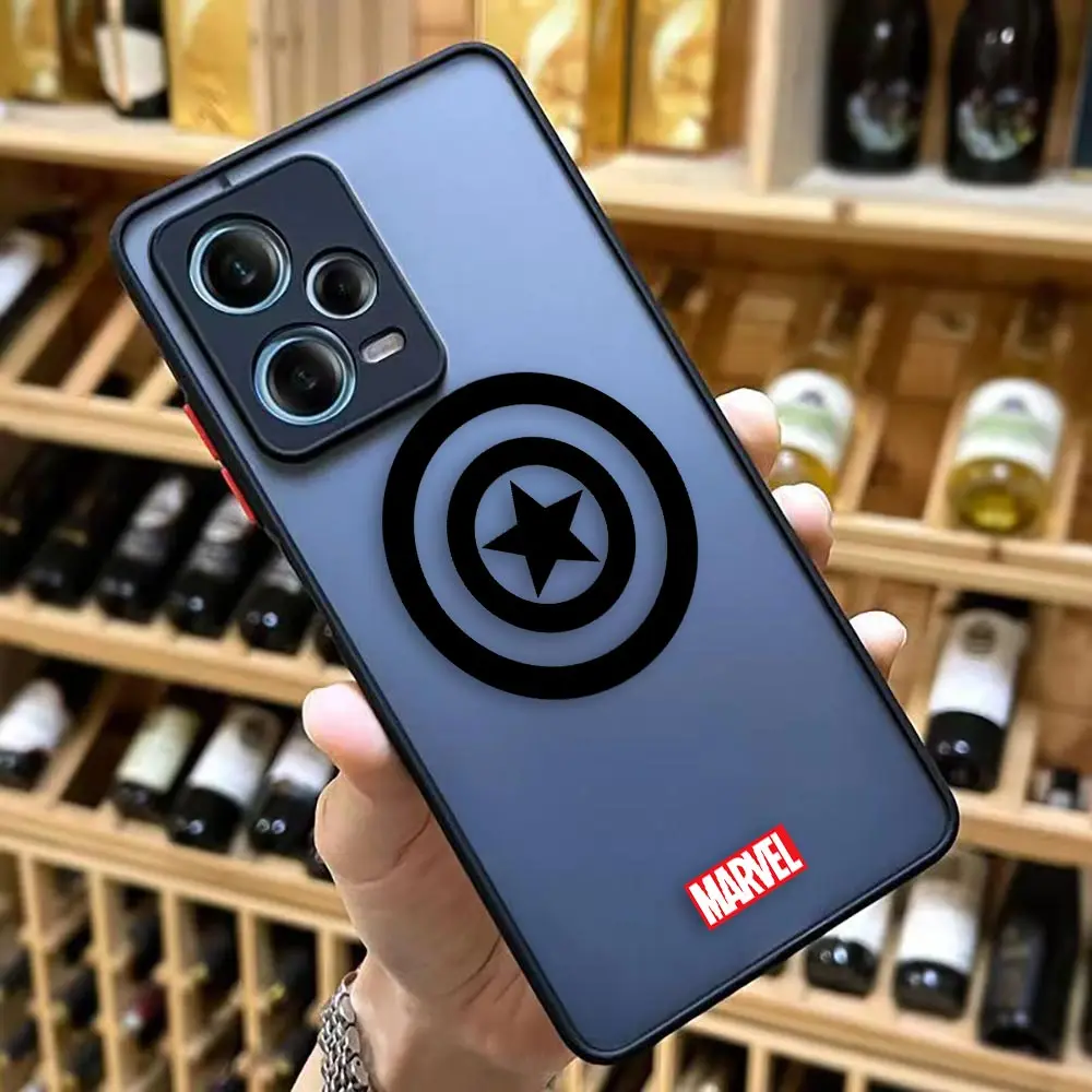 thumbnail image 1 of Matte Case for Redmi NOTE 12 11 10 11S 10S 9 9S 9T 8 7 6 5 4 3PRO PLUS 4G 5G Case Funda Coque Shell Marvel Logo Lron Spider-Aan, 1 of 5