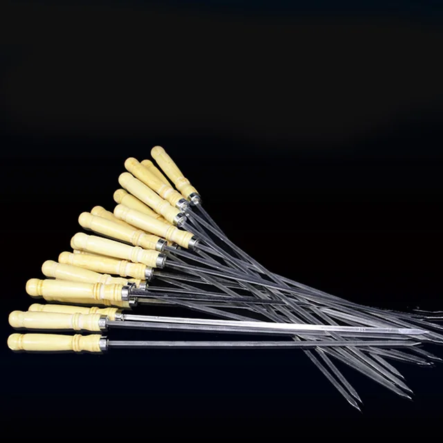 25 Db Barbeque Grill Barbecue Bot Zöldség Hús Nyárs Újrahasznosítható Bbq Rozsdamentes Acél Pörkölő Halak Mályvacukor - Image 4