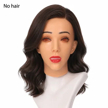 Maschera realistica in silicone per testa femminile, maschera viso realistica per crossdresser, per donne, per cosplay, crossdressing da uomo a donna.