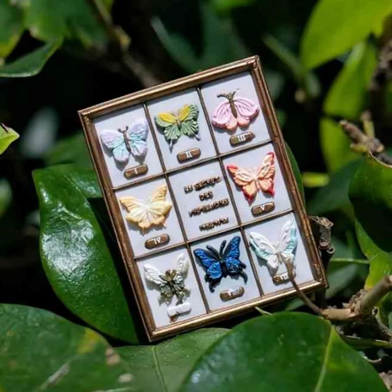 New Children'S Diy Educational Fire-Paint Seal Mermaid Butterfly Specimen Relief Butterfly Bell Shaped Copper Head Chapter Head