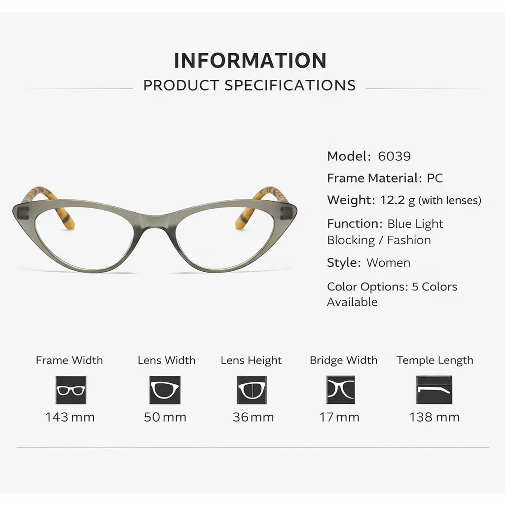 1 Stück Damen Retro Katzenaugen-Lesebrille Anti-Blaulicht Vollrahmen Klare Gläser Presbyopie-Brille mit Federscharnier +1,0-4,0 – Detail 4