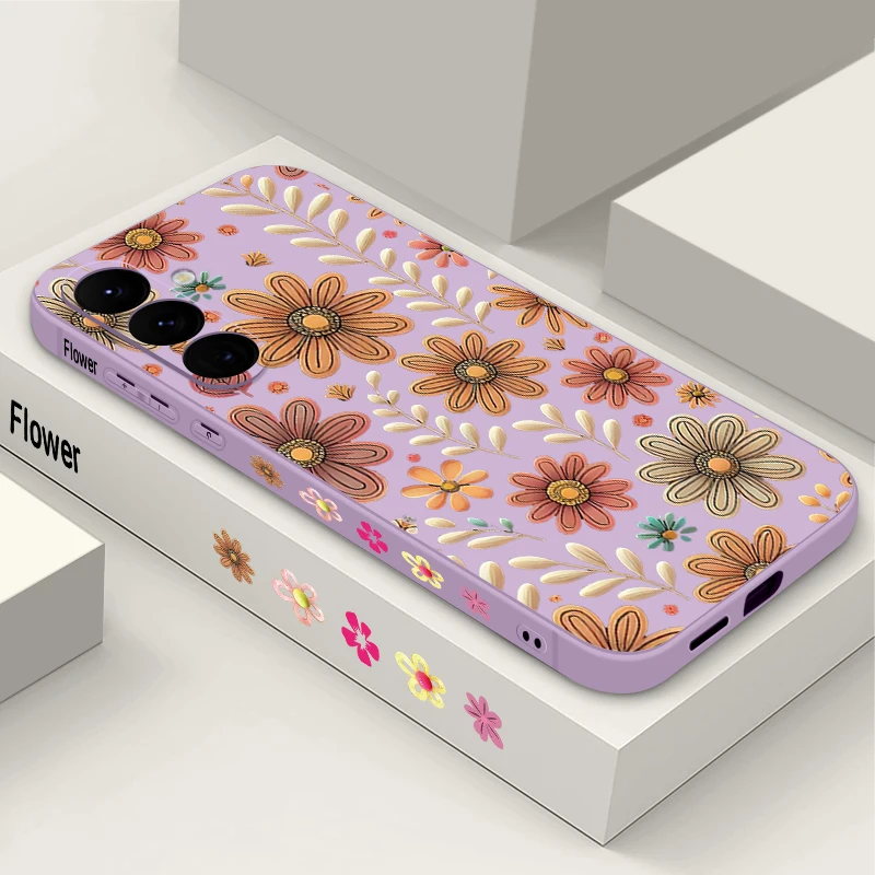 Retro Sunflower Leaf Pattern Phone Case