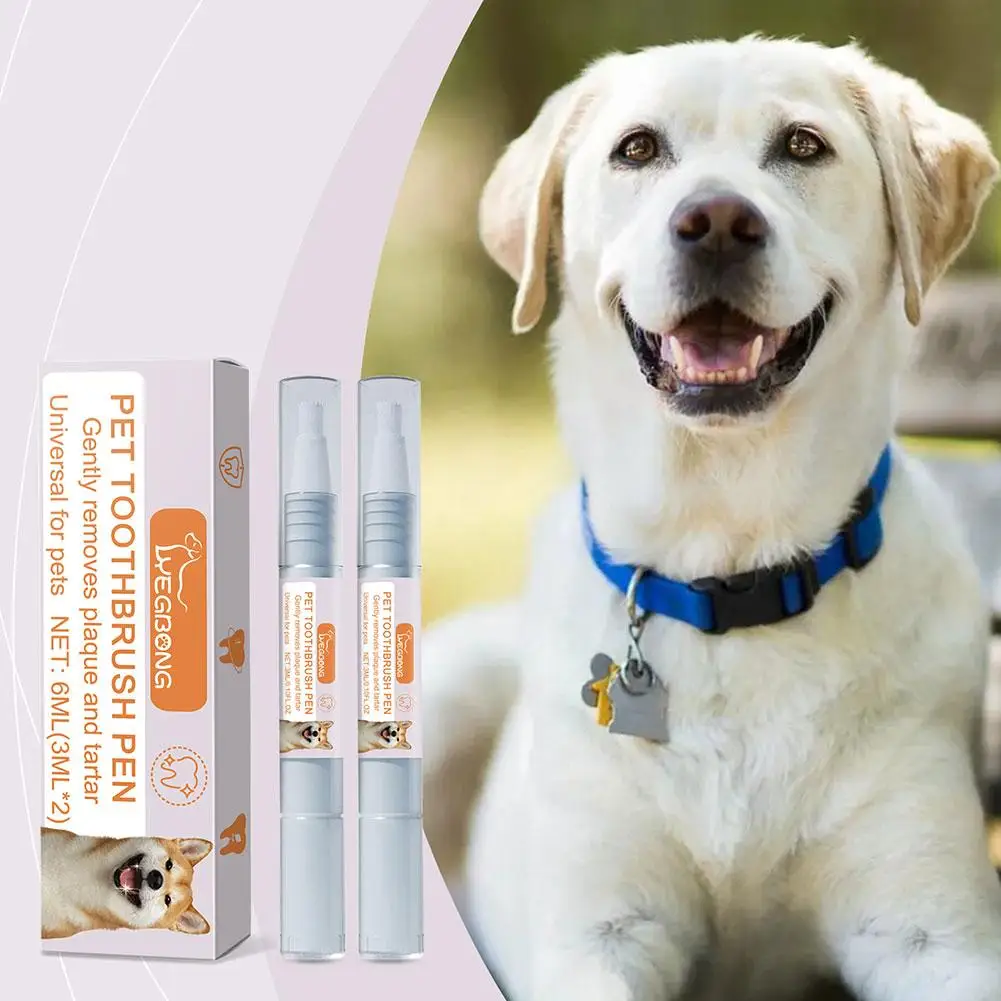 Pet Toothbrush Pen Teeth Clean Fresh Breath Pet Toothbrush Paste Brush One Easy To Use Cat Tooth Brush Teeth Cleaning Tools