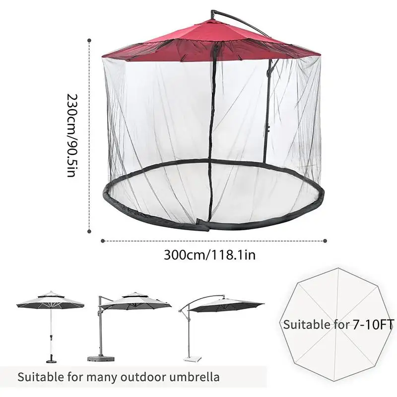 Anti-inseto Mosquito Net para pátio ao ar livre, guarda-chuva, Gazebo, guarda-chuva do pátio, compensação para Camping, jardim, viagens