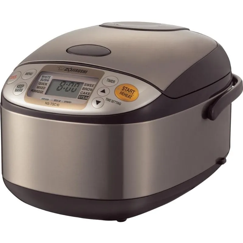 

Zojirushi NS-TSC10 5-1/2-Cup (Uncooked) Micom Rice Cooker and Warmer, 1.0-Liter, Stainless Brown