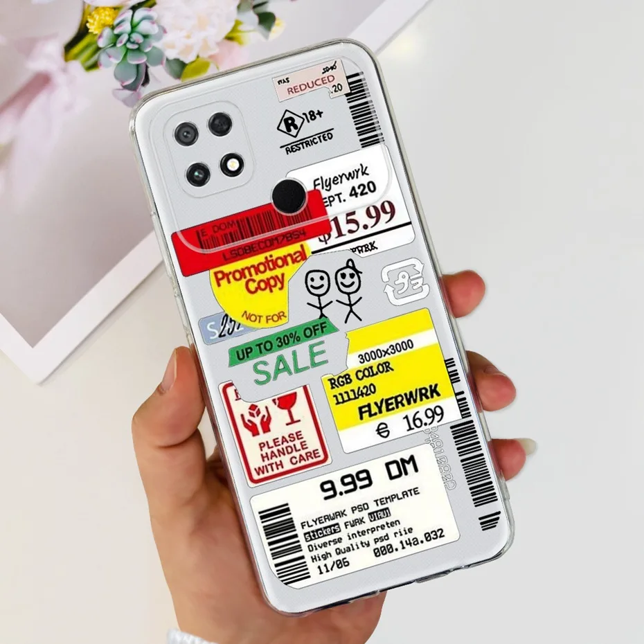 Cute Painted Soft Silicone TPU Back Cover for Xiaomi Poco C40 Phone