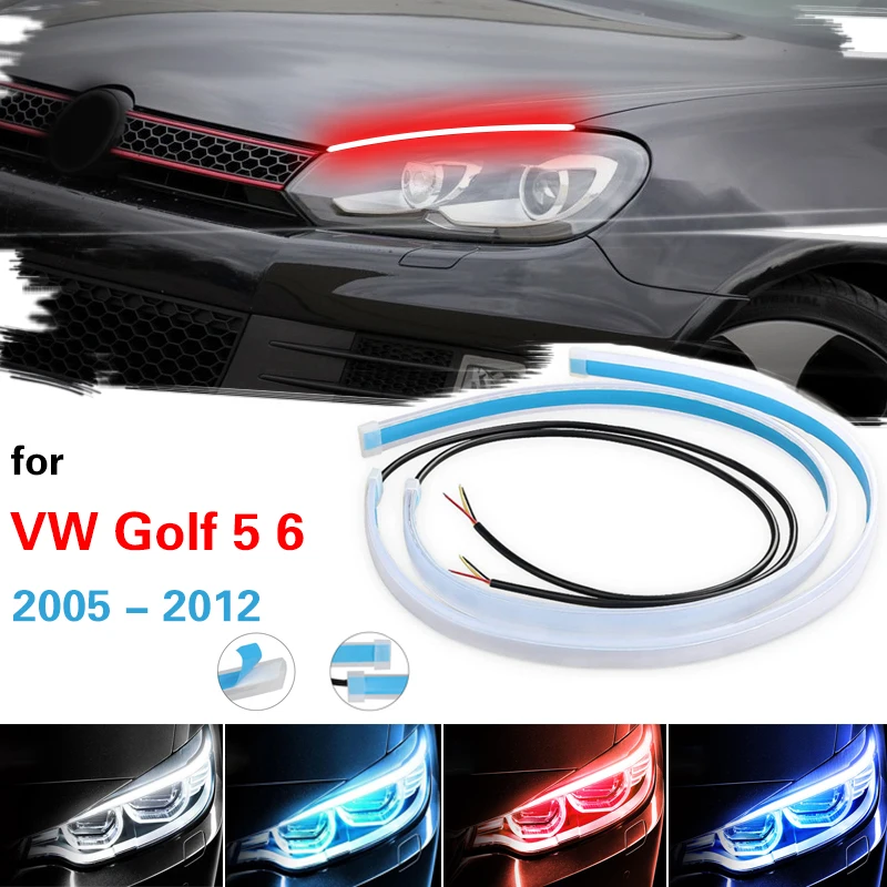 

Headlamp Light Guide Strip Scan LED Running Water Light Car Decorative Light Streamer Turn Signal Light For VW Golf 2005-2012