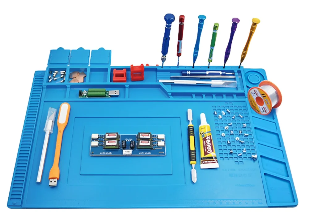 ESD Heat Insulation Working Mat Soldering Station Iron Phone Computer Repair Mat Magnetic Heat-resistant BGA Insulator Platform