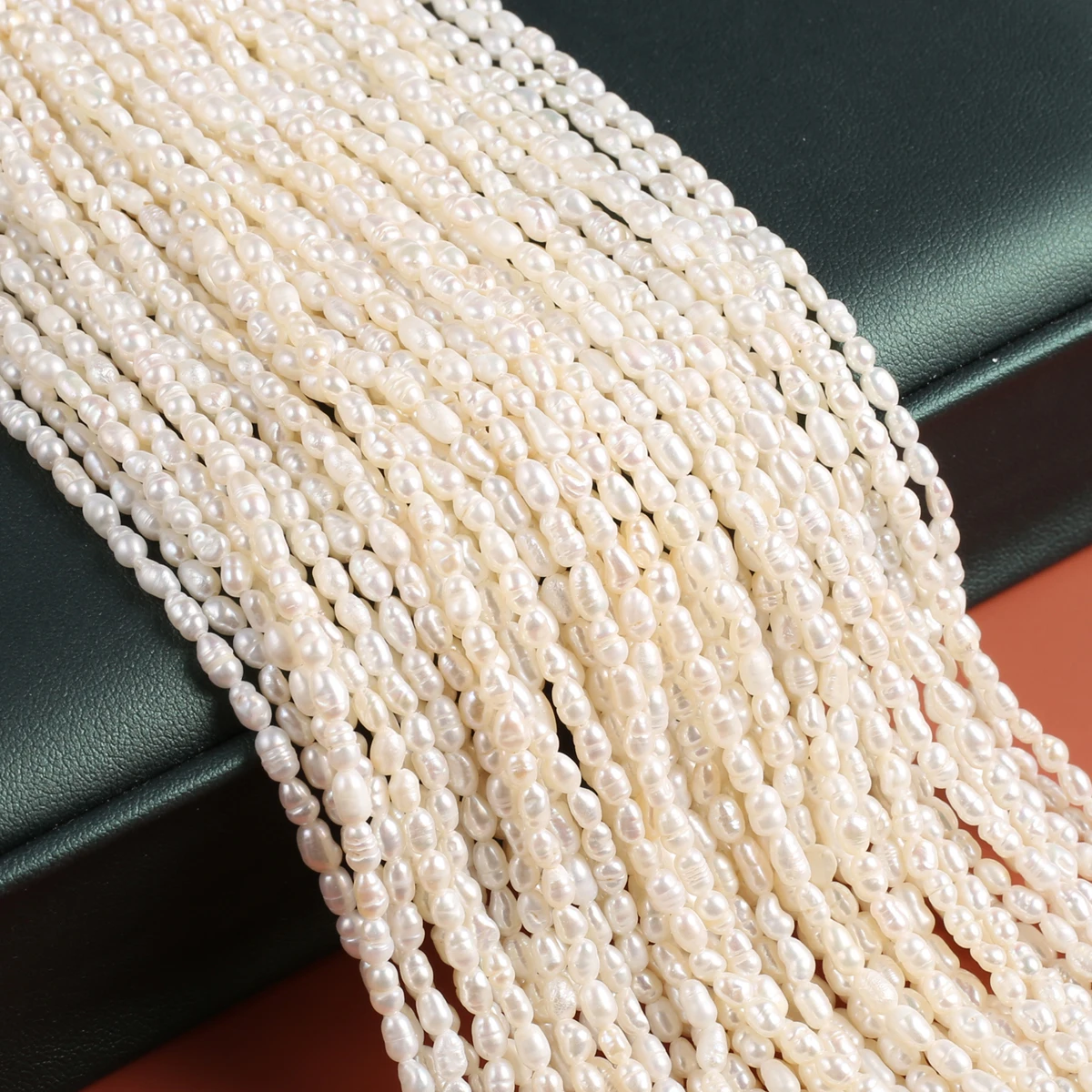 Rice Shaped 100% Natural Freshwater Pearl 3-3.5mm White Orange Purple Pearl Jewelry Making DIY Necklace Bracelet Accessory Gift