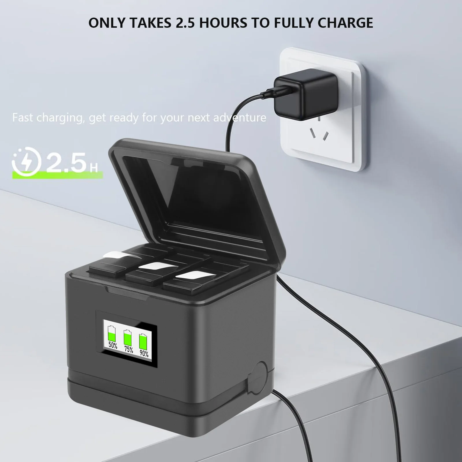 Rechargeable Camera Battery For Insta360 Ace Pro + OLED Color Display Charger Case Battery Charge Storage Station Accessories