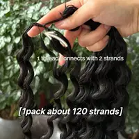 Extensions de cheveux bouclés au crochet, plumes pré-séparées, mèches de cheveux humains pour tressage, couleur naturelle, boucles Jerry Kinky en vrac pour femmes 3