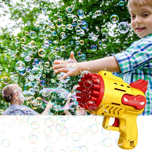 Bubble Gun Kids Toys Electric Automatic Soap Rocket Bubbles Machine Outdoor Wedding Party Toy LED Light Children Birthday Gifts 1