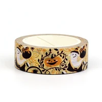 2023 NEW 1PC 10M Decorative Happy Halloween Ghost Pumpkins Leaves Washi Tape for Planner Masking Tape Cute Stationery 1