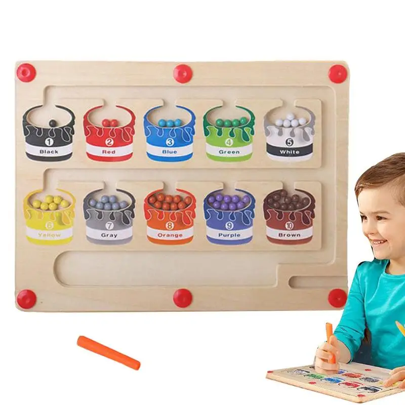 

Magnetic Color Sorting Game Sorting Color Number Maze Wooden Matching Game Counting Preschool Learning Toys Birthday Gifts