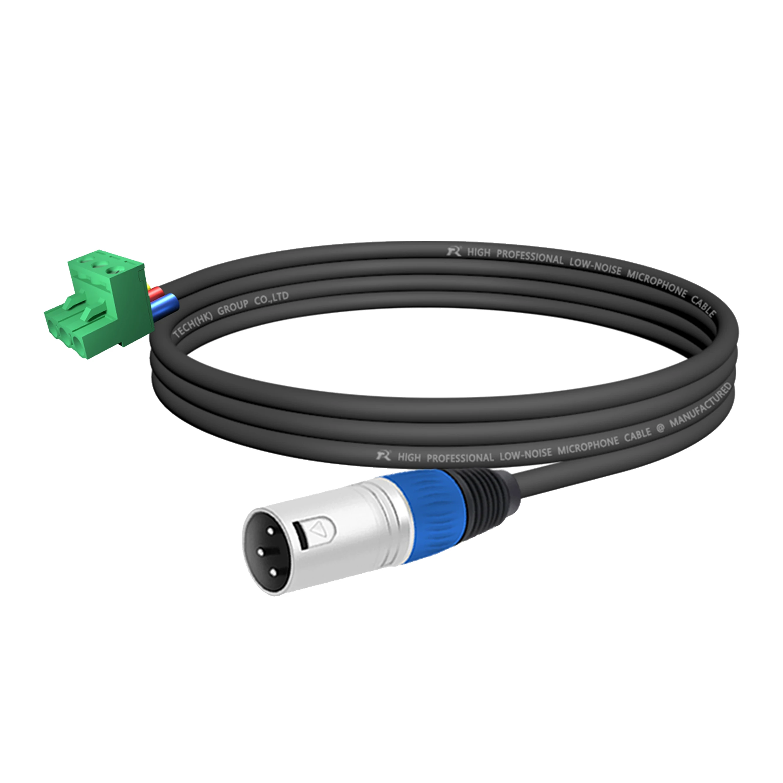 1 Stück Audiokabel für Lautsprecher, XLR 3P M/F zu Phoenix 3M NBKF/2EDG-5.08mm PCB-Schraubklemme, Silberner Anschluss und Schwarze Kabelummantelung – Detail 10