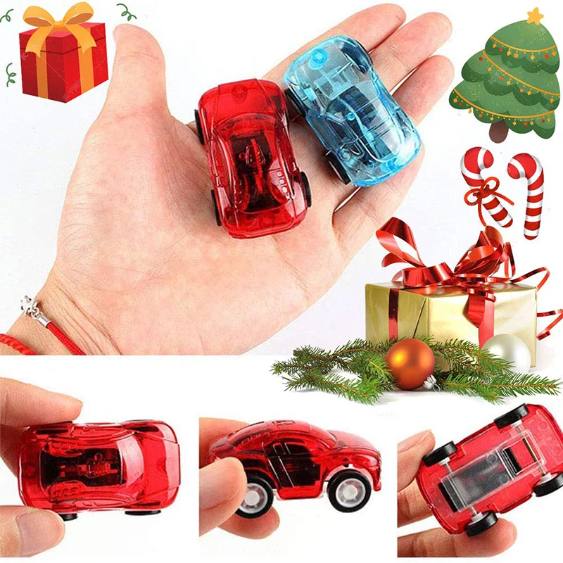 12Pcs Favor Car Toys Pull Back Race Car Mini Treasure Box Cars Carnival Prizes Goodie Bag Plastic Vehicle Fillers for Kids Party 3