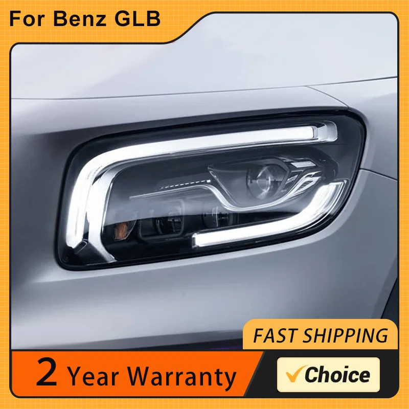 

Автомобильная фара для Mercedes-Benz GLB 2020-2022 W247, фара в сборе, Модифицированная линза, флюоресцентная лампа для управления высокой яркостью