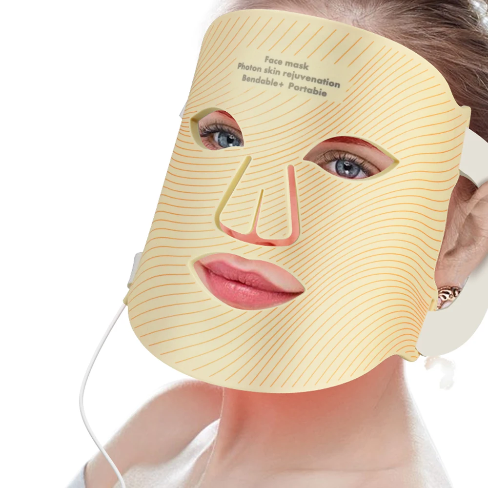 Red Light Therapy Face Mask LED Contour Face Mask With Near-Infrared Red Light For Anti-Aging Skincare at Home and Travel