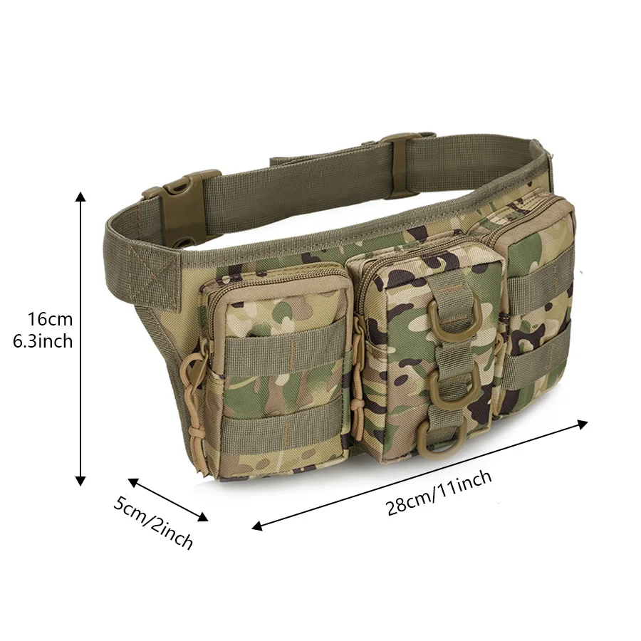 Triple small waist bag outdoor training camouflage waist bag training small waterproof mountaineering cycling bag 6